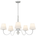 Stone Chandelier - Polished Chrome / Opal Etched