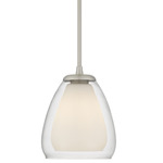 Vivienne Pendant - Brushed Nickel / Clear / White