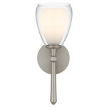 Vivienne Wall Sconce - Brushed Nickel / Clear / White