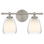 Vivienne Bathroom Vanity Light - Brushed Nickel / Clear / White