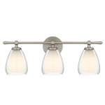 Vivienne Bathroom Vanity Light - Brushed Nickel / Clear / White