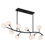 Walker Linear Pendant - Matte Black / White Swirl