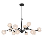 Walker Chandelier - Matte Black / White Swirl