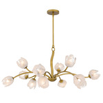 Walker Chandelier - Brass / White Swirl