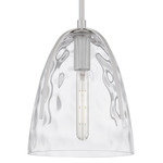 Whitmore Pendant - Brushed Nickel / Hammered Glass