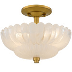 Whitecap Semi Flush Ceiling Light - Brushed Gold / Alabaster
