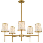 Windley Chandelier - Brushed Gold / Capiz