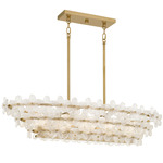 Wright Linear Pendant - Brushed Gold / Clear Textured Glass