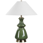 Green Thumb Table Lamp - Green / Brass / White