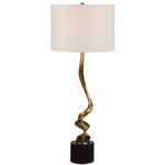Portable Spiraling Table Lamp - Antique Brass / Black / White