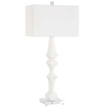 Mayme Table Lamp - Polished Nickel / White / White