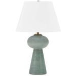 Elwyn Table Lamp - Light-Blue / Antique-Brass / White