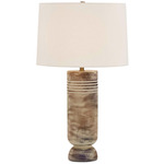 Vale Table Lamp - Brown / Antique Brass / White