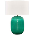 Hollis Table Lamp - Teal / Antique-Gold / White
