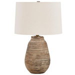 Tonachio Table Lamp - Brown / Brass / White