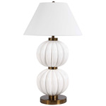 Irena Table Lamp - Antique Brass / White / White