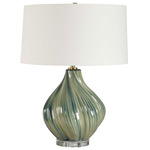 Tausha Table Lamp - Blue / Green / Antique Brass / White