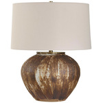 Mckinley Table Lamp - Brown / Antique Brass / White