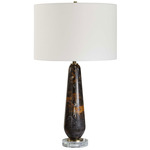 Dames Table Lamp - Black-Marble / Antique-Brass / White
