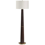 Forage Floor Lamp - Oak / Antique Brass / White