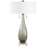 Cardoni Table Lamp - Smokey Green / White