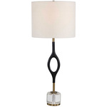 Maryam Portable Table Lamp - Black / Antique Brass / White