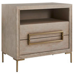 Alessia Side Table - Brushed Brass / Light Oak