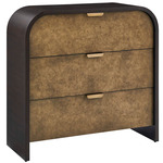 Byrams Chest - Antique Gold / Walnut / Beige