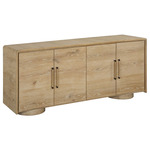 Evanston 4 Door Cabinet - Black / Natural