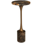 Karnes Drink Table - Bronze / Black Marble