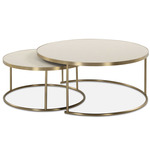 Aragon Nesting Coffee Table - Brass / White