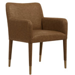 Conifer Dining Armchair - Brushed Brass / Camel