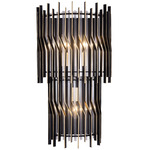 Park Row Wall Sconce - Matte Black / French Gold / Clear
