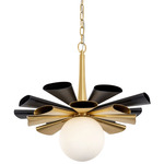 Daphne Pendant - Matte Black / French Gold / Opal White
