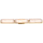 Mingle Bathroom Vanity Light - Satin Brass / Clear Swirl