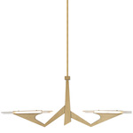 Down The Wrong Path Linear Pendant - Brass / Clear Seeded