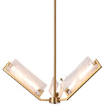 Mingle Chandelier - Satin Brass / Clear Swirl