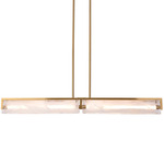 Mingle Linear Pendant - Satin Brass / Clear Swirl
