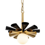 Daphne Pendant - Matte Black / French Gold / Opal White