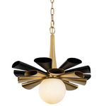 Daphne Pendant - Matte Black / French Gold / Opal White