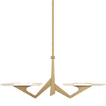 Down The Wrong Path Linear Pendant - Brass / Clear Seeded