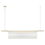 Trace Linear Chandelier - Hand Rubbed Antique Brass / Etched Glass