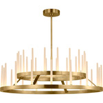 Sagrada Chandelier - Hand Rubbed Antique Brass / Etched Crystal