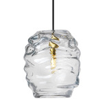 Audra LED Pendant - Hand Rubbed Antique Brass / Clear