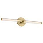 Reiya Round Bathroom Vanity Light - Hand Rubbed Antique Brass / Clear Acrylic