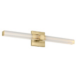 Reiya Square Bathroom Vanity Light - Hand Rubbed Antique Brass / Clear Acrylic