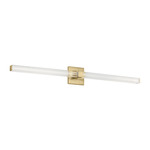 Reiya Square Bathroom Vanity Light - Hand Rubbed Antique Brass / Clear Acrylic