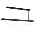 Uneri Linear Chandelier - Nightshade Black / White Fabric