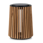 Maya Outdoor Portable Solar Lamp - Black / Teak