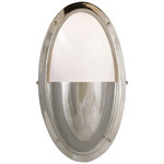 Pelham Oval Wall Sconce - Overstock - Polished Nickel / White